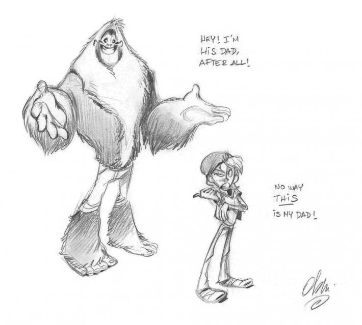 Adam et Bigfoot - Premiers dessins
