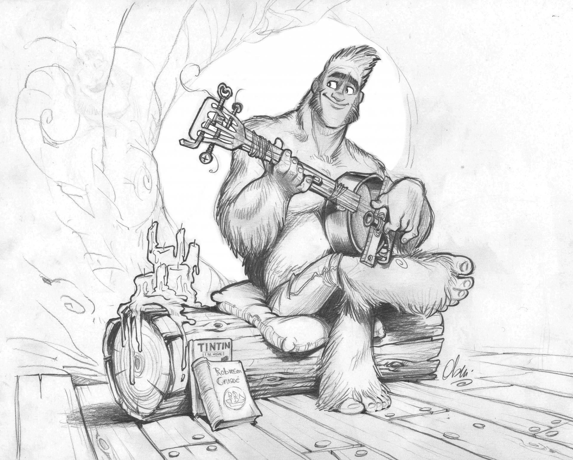 First drawing of the original Bigfoot